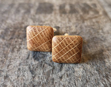 Load image into Gallery viewer, Irish Whiskey Barrel Wooden Cufflinks