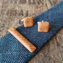 Load image into Gallery viewer, Irish Whiskey Barrel Cufflinks & Tie Clip Set from Whiskey Woodcraft