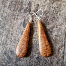 Load image into Gallery viewer, Irish Whiskey Barrel Tear Drop Earrings from Whiskey Woodcraft