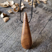 Load image into Gallery viewer, Irish Whiskey Barrel Teardrop Pendant Necklace from Whiskey Woodcraft