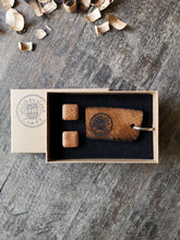 Load image into Gallery viewer, Irish Whiskey Barrel Wooden Cufflinks with Keyring