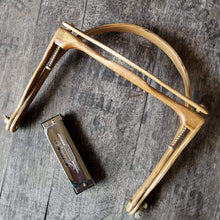 Load image into Gallery viewer, Irish Whiskey Barrel Wooden Harmonica Holder from Whiskey Woodcraft