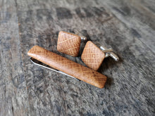 Load image into Gallery viewer, Irish Whiskey Barrel Cufflinks & Tie Clip Set from Whiskey Woodcraft