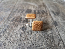 Load image into Gallery viewer, Irish Whiskey Barrel Cufflinks &amp; Tie Clip Set from Whiskey Woodcraft
