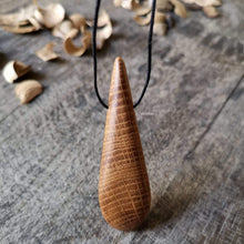 Load image into Gallery viewer, Irish Whiskey Barrel Teardrop Pendant Necklace from Whiskey Woodcraft
